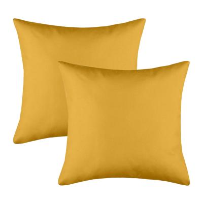 Stof Textile sierkussen Hawaii - 2x - okergeel - 40 x 40 cm - bank kussens - polyester