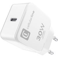 Cellularline USB-oplader 30 W USB-C USB PD Wit Thuis Snellader, USB Power Delivery (USB-PD)