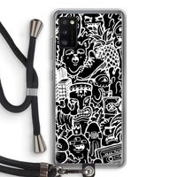 Vexx Black Mixtape: Samsung Galaxy A41 Transparant Hoesje met koord Vexx Black Mixtape: Samsung Galaxy A41 Transparant Hoesje met koord