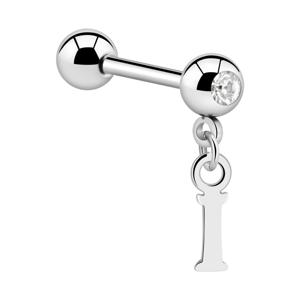 Jeweled Barbell with Charm Chirurgisch staal 316L / Belegde messing Barbells