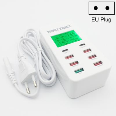 -A8T 40W 8 poorten USB + QC 3.0 + USB-C/type-C slimme oplaad station met digitale display AC100-240V EU plug