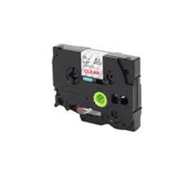 Huismerk Brother TZe-132 Labeltape 12mm Rood op Transparant