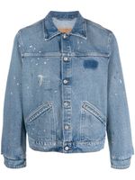 MM6 Maison Margiela veste en jean à effet taches de peinture - Bleu