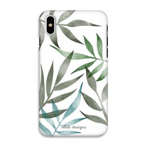 Tropical watercolor leaves: iPhone XS Tough Case