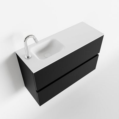 Toiletmeubel Mondiaz Ada | 80 cm | Meubelkleur Urban | Lex wastafel Talc Links | 1 kraangat