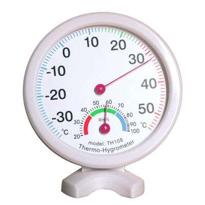 TH108 Mini ronde klok-vormig overdekt buiten Hygrometer vochtigheid-Thermometer temperatuurmeter willekeurige kleur levering