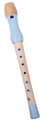 Mamamemo houten fluit 32,4 x 3,2 cm lichtblauw Mamamemo houten fluit 32,4 x 3,2 cm lichtblauw