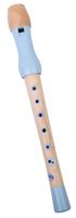 Mamamemo houten fluit 32,4 x 3,2 cm lichtblauw - thumbnail
