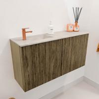 Toiletmeubel Mondiaz Joya Dlux | 80 cm | Meubelkleur Dusk | Faye wastafel Ostra Wasbak Links | 1 kraangat