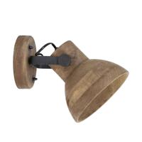 Wandlamp Ilanio hout bruin zwart