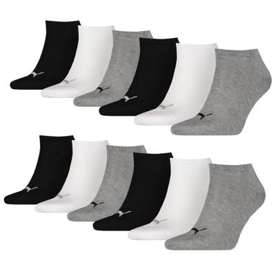Puma Sneakersokken Plain 12-pack Zwart / Wit / Grijs-39/42