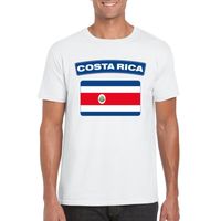 T-shirt met Costa Ricaanse vlag wit heren - thumbnail