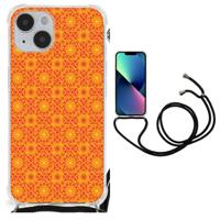 iPhone 14 Plus Doorzichtige Silicone Hoesje Batik Oranje