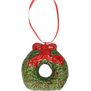 1x Kersthangers kerstkransen 8 cm kerstboomversiering   -