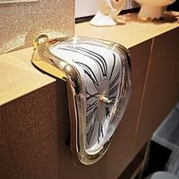 creatieve explosiemodellen zitten gedraaide klok persoonlijkheid retro eenvoudige woonkamer thuis huishoudelijke wandklok smeltende klok Lightinthebox