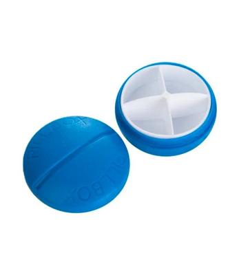 JVDL Pillendoos pillbox 4 vakken blauw
