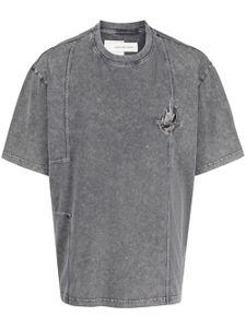 Feng Chen Wang t-shirt en coton à logo brodé - Gris