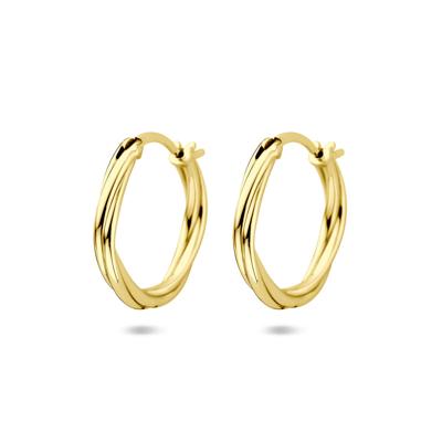 Vergulde 925 gouden Gedraaide Oorringen - 19 mm