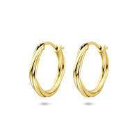Vergulde 925 gouden Gedraaide Oorringen - 19 mm