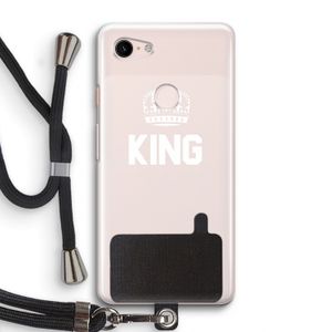 King zwart: Pixel 3 Transparant Hoesje met koord