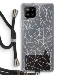 Geometrische lijnen wit: Samsung Galaxy A42 5G Transparant Hoesje met koord