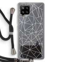 Geometrische lijnen wit: Samsung Galaxy A42 5G Transparant Hoesje met koord