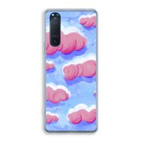 Roze wolken met vogels: Sony Xperia 5 II Transparant Hoesje