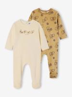 Set van 2 Disney® WINNIE L'OURSON babyslaappakjes van fluweel / velours cappuccino