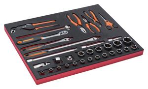 Bahco Foaminlay Fit&Go 3/3 met doppen en toebehoren 1/2" en tangen - 34-delig - FF1A146