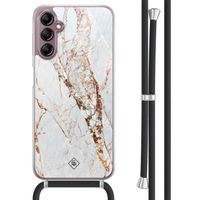 Samsung Galaxy A14 hoesje met koord - Marmer goud