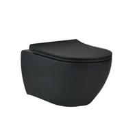 GO by Van Marcke wandtoilet - 53x36x35cm - met softclose & quickrelease zitting - porselein mat zwart