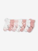 Set van 7 paar sokjes voor meisjesbaby's met kat. rozen