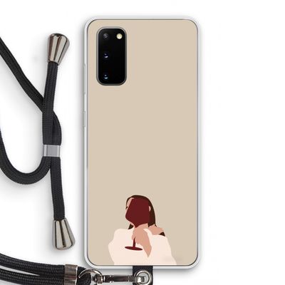 I drink wine: Samsung Galaxy S20 Transparant Hoesje met koord