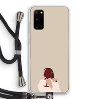I drink wine: Samsung Galaxy S20 Transparant Hoesje met koord