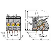 WAGO 2716-152 Veerkrachtklemblok 6.00 mm² Aantal polen 2 Grijs 52 stuk(s) - thumbnail