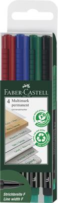 Faber Castell Marker Multimark permanent - F - etui met 4 stuks