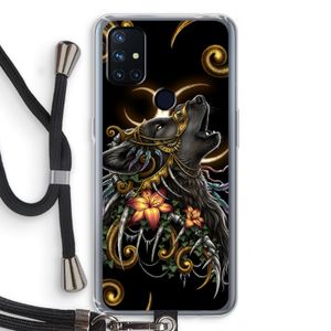 Huilende Wolf: OnePlus Nord N10 5G Transparant Hoesje met koord