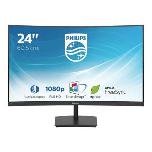 Philips Monitore 241E1SC/00 LED-monitor Energielabel F (A - G) 61 cm (24 inch) 1920 x 1080 Pixel 16:9 4 ms HDMI, VGA, Audio-Line-out VA LED