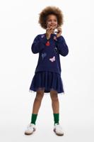 Jurk met tule rok en figuren - BLUE - 13/14