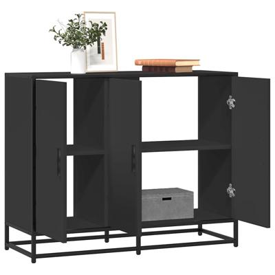 Dressoir 94x35x76 cm bewerkt hout zwart