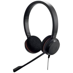 Jabra Evolve 20 UC binaural On Ear headset Computer Kabel Stereo Zwart Ruisonderdrukking (microfoon) Microfoon uitschakelbaar (mute), Volumeregeling