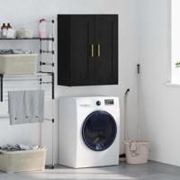 Wandkast Zwart Eiken 69,5 x 34 x 90 cm Bewerkt hout