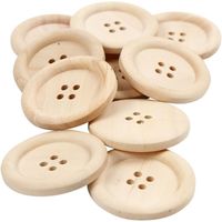 10 Stuks houten knopen 3.5 cm