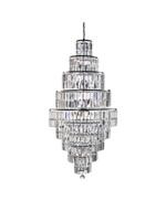 Kroonluchter Empire 13Lt - Chrome Metal & Clear Crystal