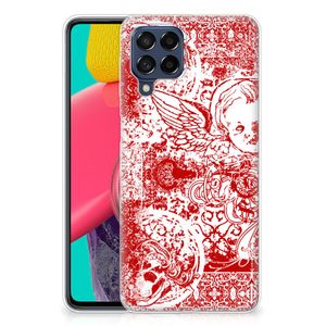 Silicone Back Case Samsung Galaxy M53 Angel Skull Rood