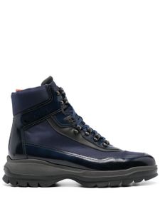 Santoni bottines lacées à empiècements - Bleu