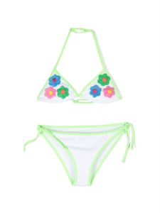 MC2 Saint Barth Kids bikini triangle à fleurs - Blanc