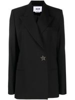 MSGM blazer à boutonnière croisée - Noir