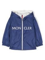 Moncler Enfant imperméable à logo imprimé - Bleu