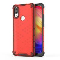Schokbestendige honingraat PC + TPU Case voor Xiaomi Redmi 7 (rood)